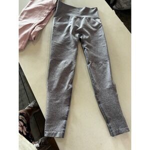 Elite Eleven E11 Grey Marl Moto Seamless Leggings High Waist Athletic Womens